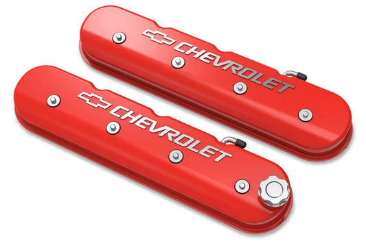 Holley LS Series Valve Covers w/Bowtie Chevrolet Logo - 241-404