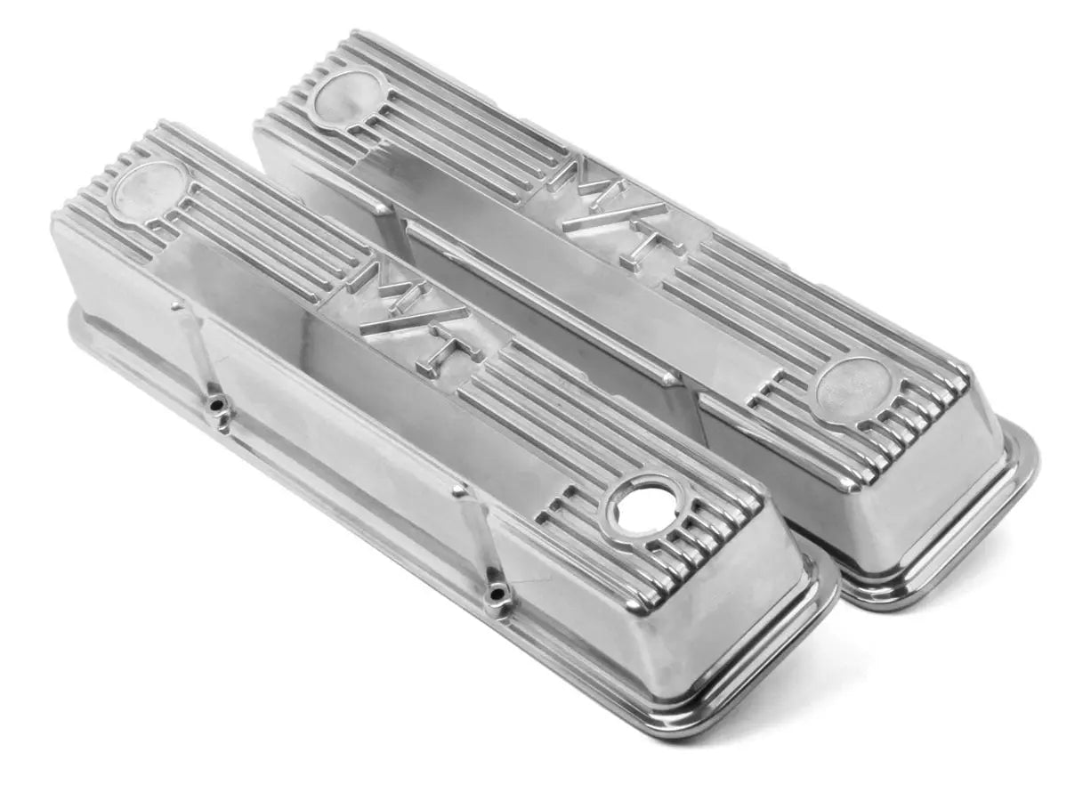 Holley SBC M/T Valve Cover Set - Polished - 241-82