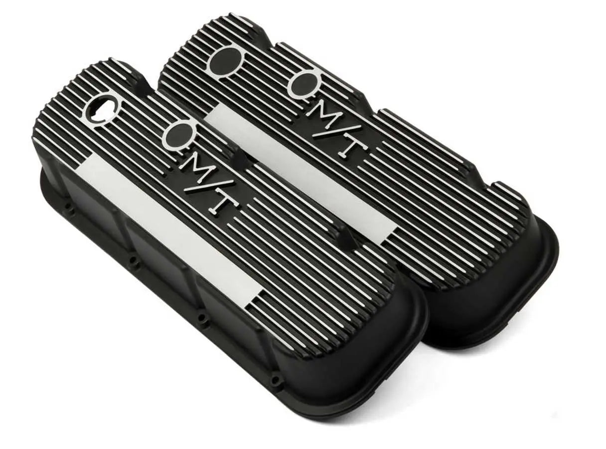 Holley BBC M/T Valve Cover Set - Black Krinkle - 241-85