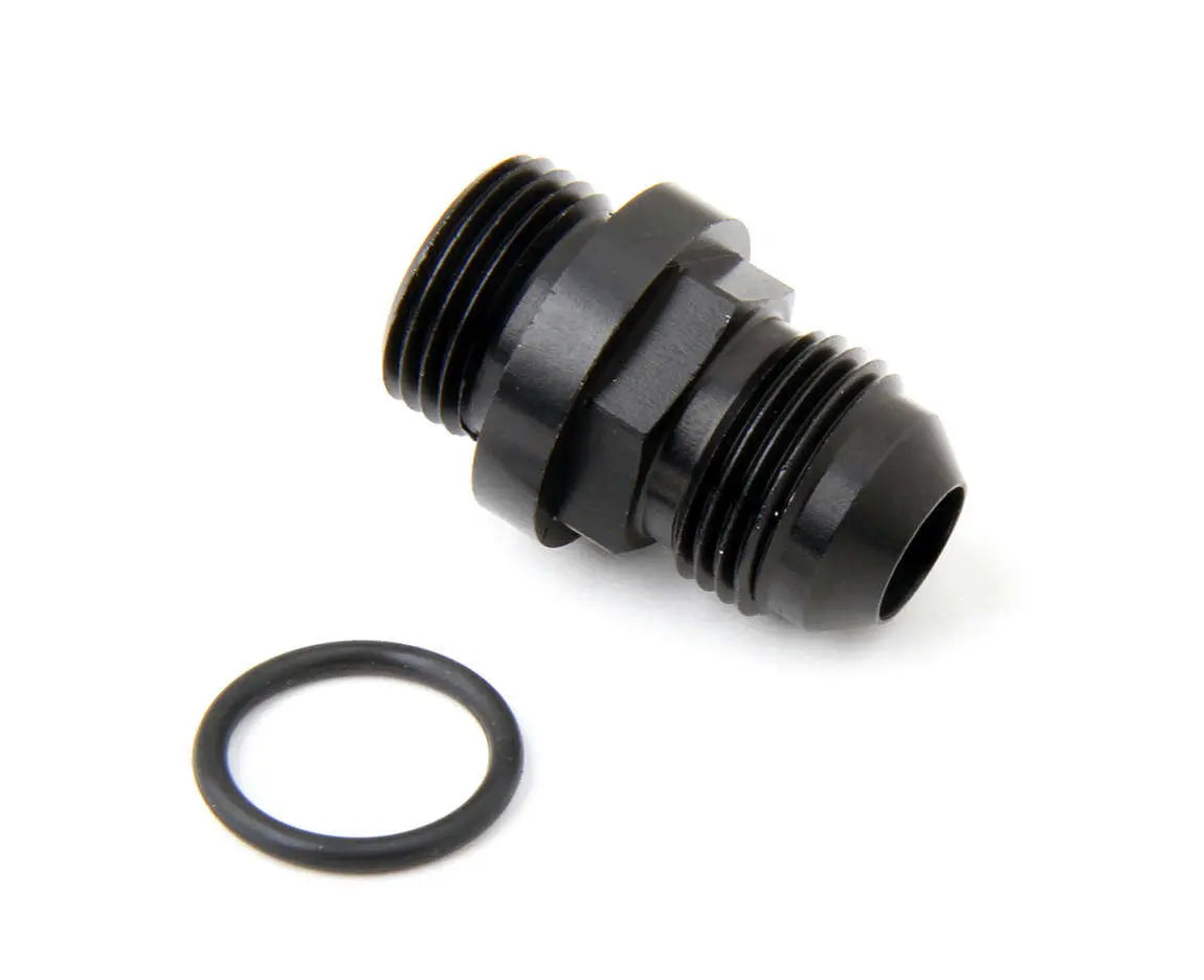Holley Fuel Inlet Fitting Short 8an to 8 ORB Black - 26-143-1