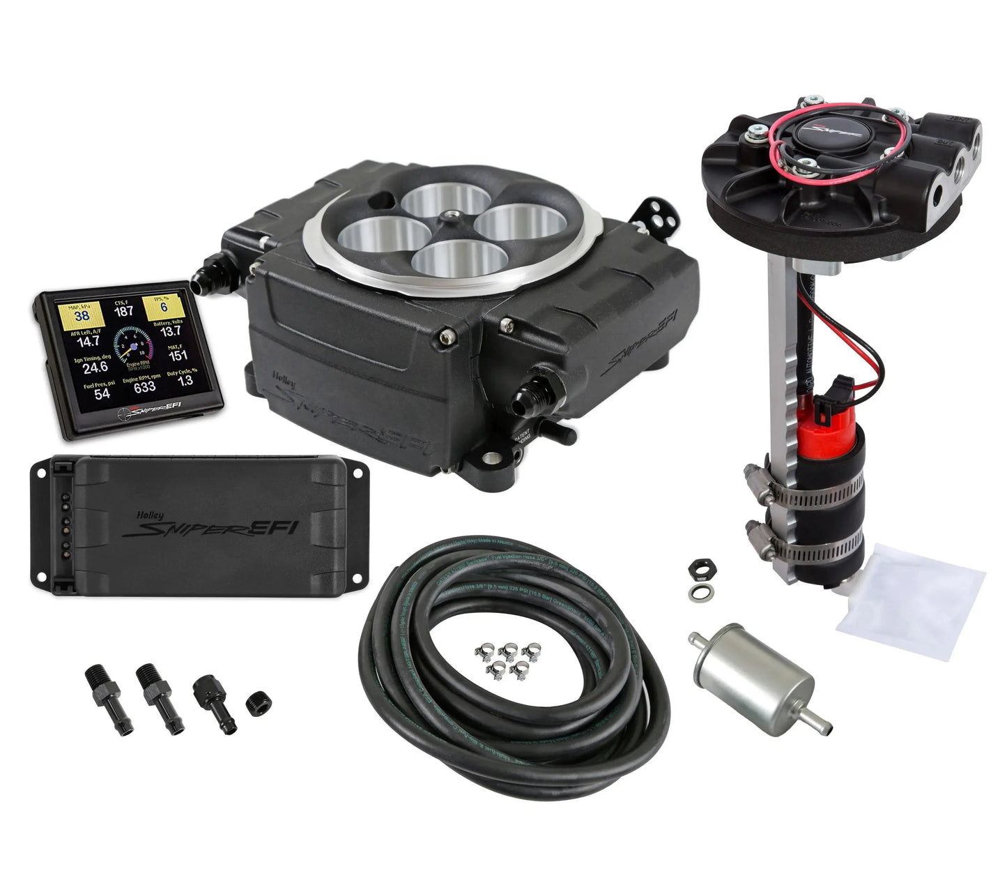 Holley Sniper 2 EFI Kit  w/PDM Black - 550-511-3PR