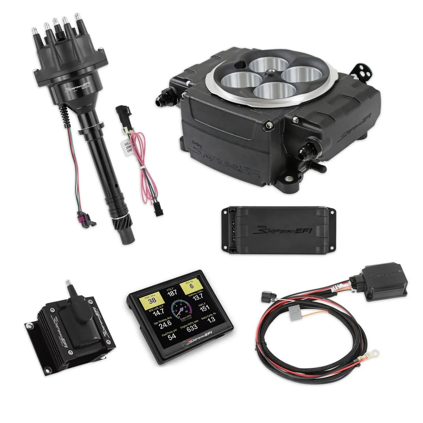 Holley Sniper 2 EFI Kit Black w /PDM w/SBC Ignition - 550-511-3PX-SBC