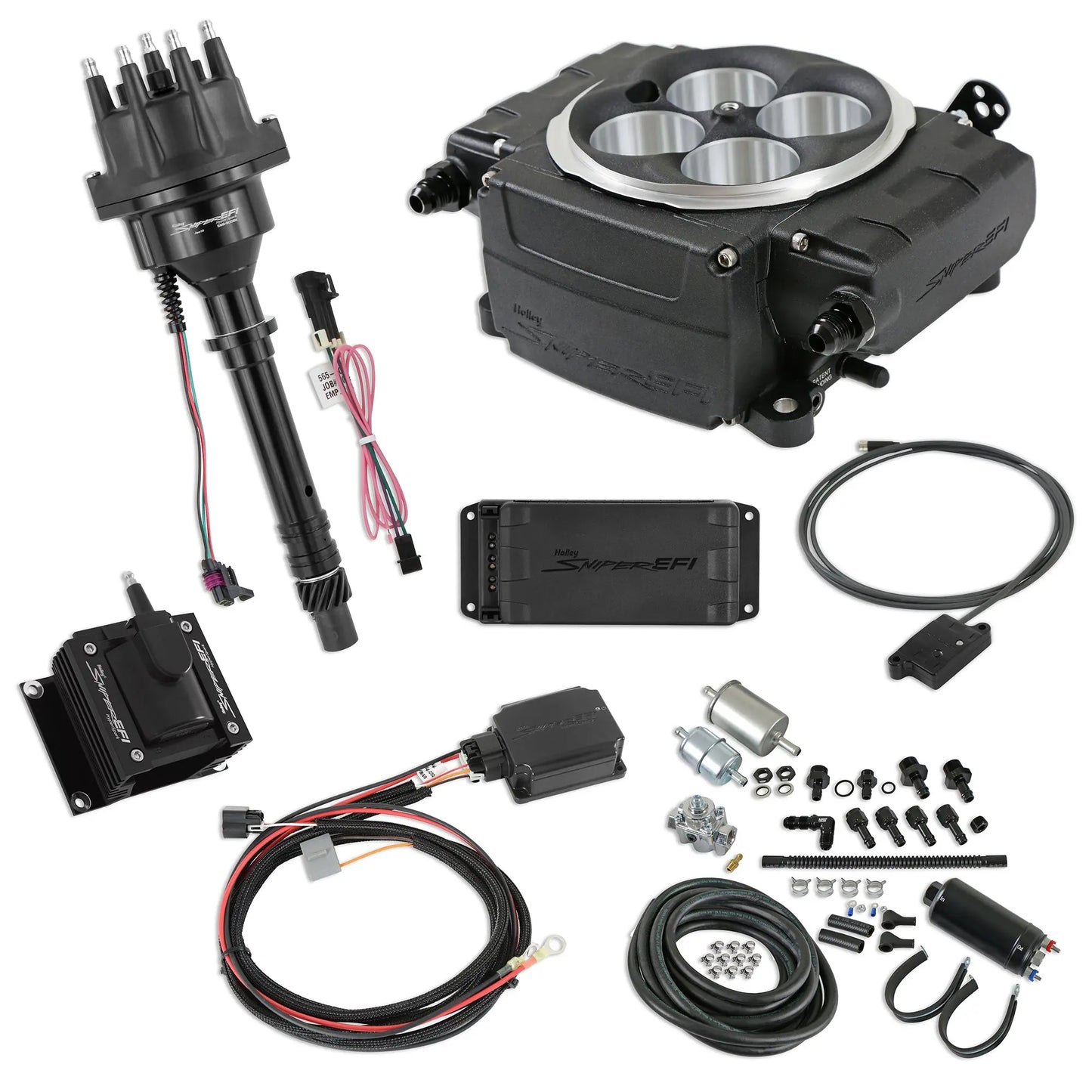 Holley Sniper 2 EFI Bundle Kit SBC BLACK - 550-511-BPK-SBC