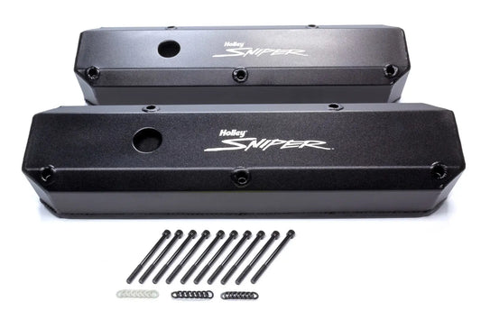 Holley Sniper Fabricated Valve Covers  SBM Tall 64-91 - 890003B