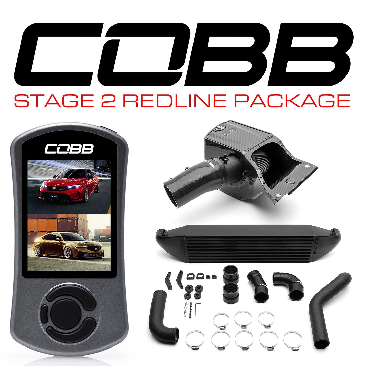 Cobb 23-25 Honda Civic Type R / 24-25 Acura Integra Type-S Stg 2 Redline CF Power Pkg (DS ONLY) - BK - HON003020-BK