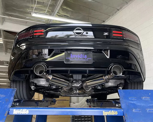 Invidia 2022+ Nissan Z 70mm Gemini Cat Back Exhaust - Single Layer Black Tip Invidia