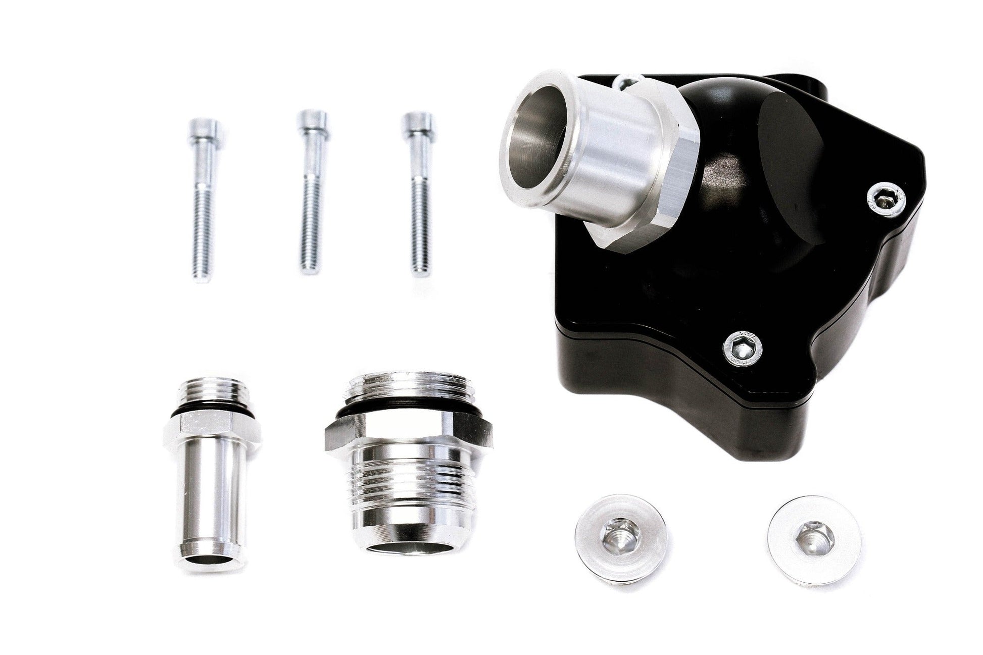 Precision Works K-Series Swivel Neck Thermostat Housing V2 Black PrivateLabelMfg