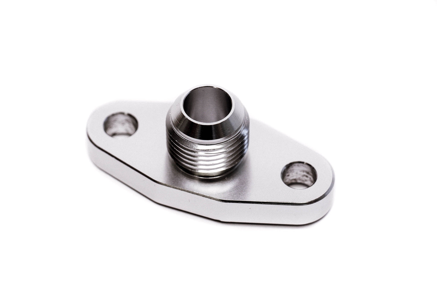 Precision Works Billet T3 T4 Turbo Oil Drain Flange 10AN & O-Ring PrivateLabelMfg