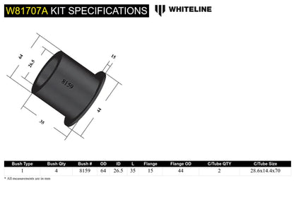 Whiteline Plus Nissan 240SX Front Radius Strut Rod Bushing Whiteline