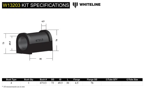 WHITELINE PLUS 97-05 VAG MK4 A4/TYPE 1J STEERING RACK & PINION MOUNT - W13203