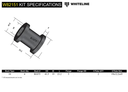 Whiteline W82151 Front Strut Rod to Chassis Bushing Fits Select Honda Models Whiteline