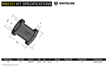 Whiteline W82151 Front Strut Rod to Chassis Bushing Fits Select Honda Models Whiteline