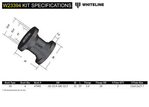 Whiteline W23394 Rear Sway Bar Link Upper and Lower Bushing for 2002-2005 BMW 3 Series E46 Whiteline