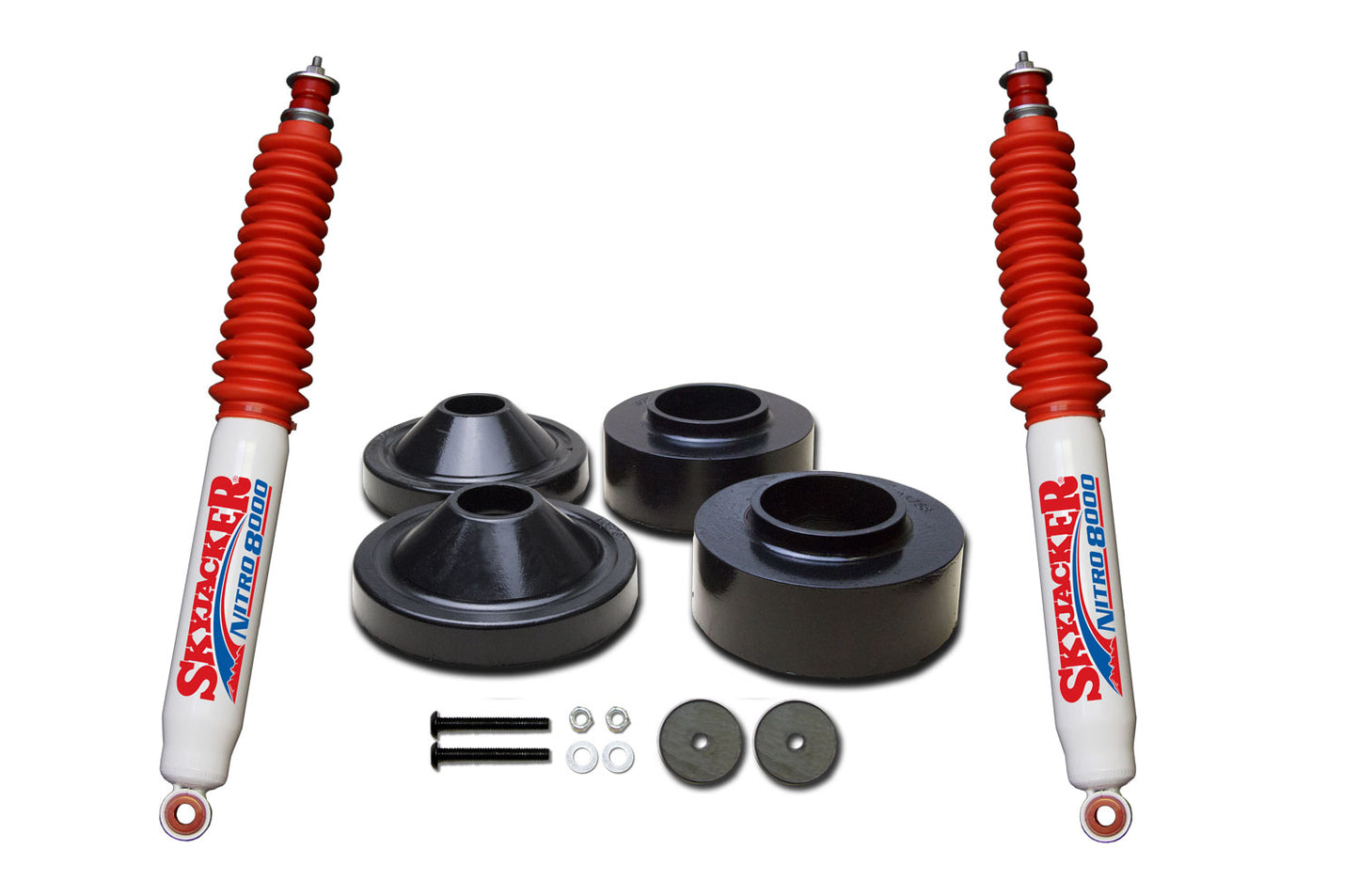 Skyjacker Wrangler JK 2in Front 3/4in Rear Polyurethane Spacer Leveling Kit w/ Nitro 8000 Shocks