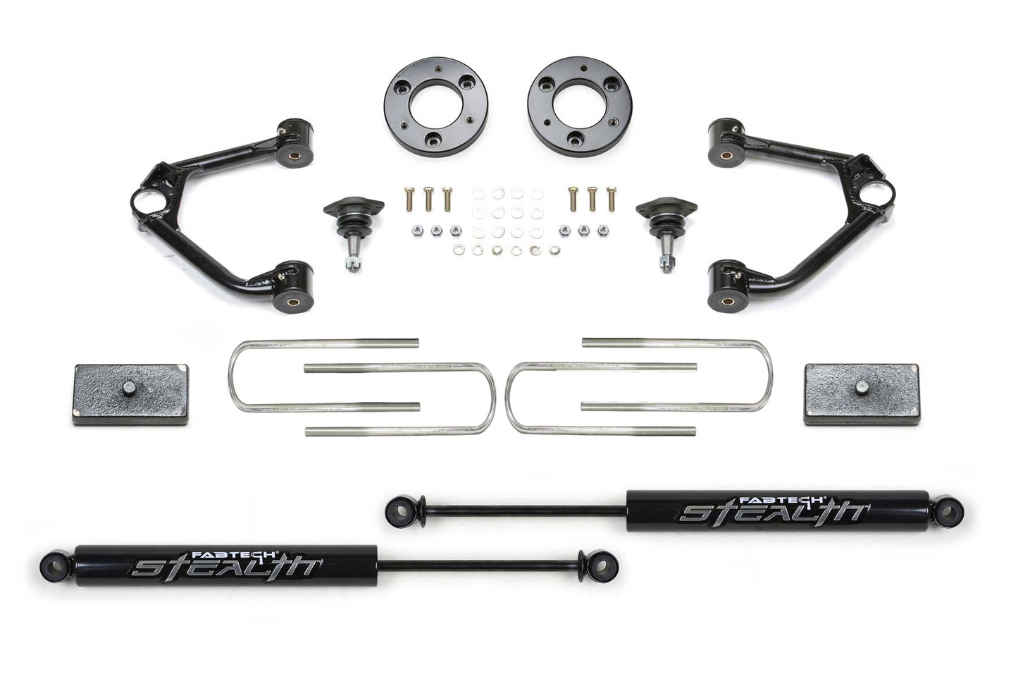 Fabtech 1.5" Sport Suspension System w/Stealth Shocks – 2025 GM 1500 4WD Trail Boss & AT4 (K1224M)