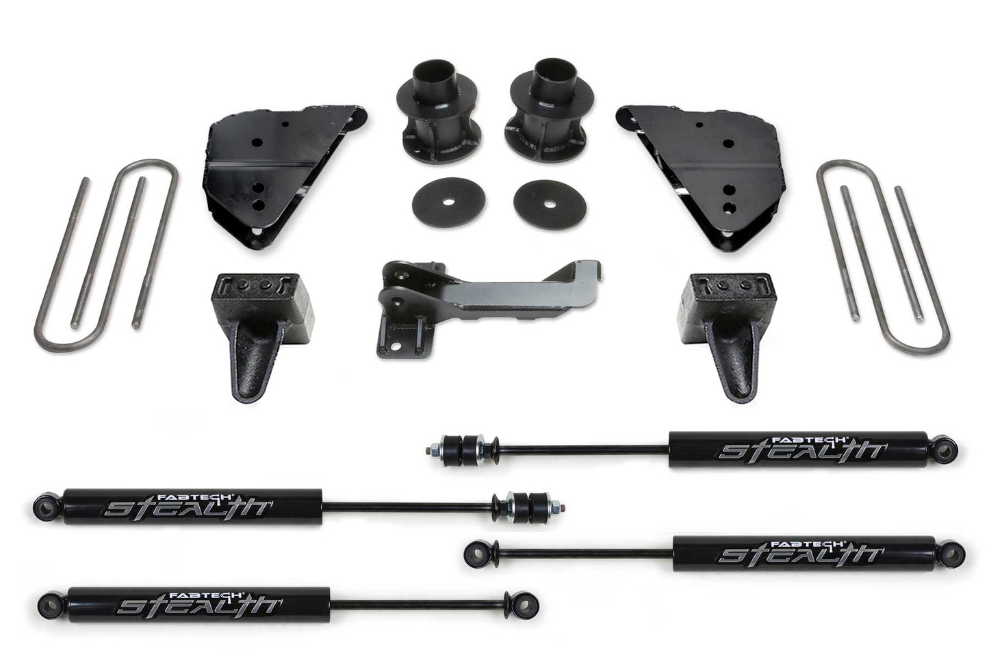 Fabtech 4in Budget Lift Kit with Stealth Monotube Shocks for 2023-2024 Ford F-250/F-350 Super Duty 4WD (K2404M)