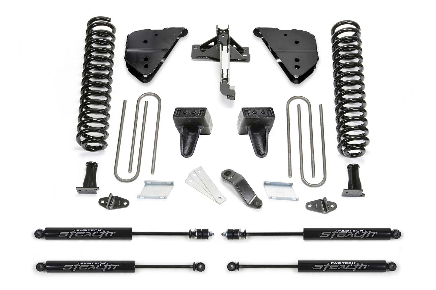 Fabtech 4in Basic Lift Kit with Stealth Monotube Shocks for 2023-2024 Ford F-250/F-350 Super Duty 4WD Diesel (K2405M)