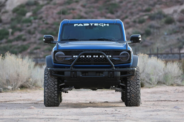 Fabtech 4in Lift Kit with Ball Joint UCAs and Dirt Logic Reservoir Shocks for 2021-2024 Ford Bronco 2-Door Non-Bilstein (K2428DL)