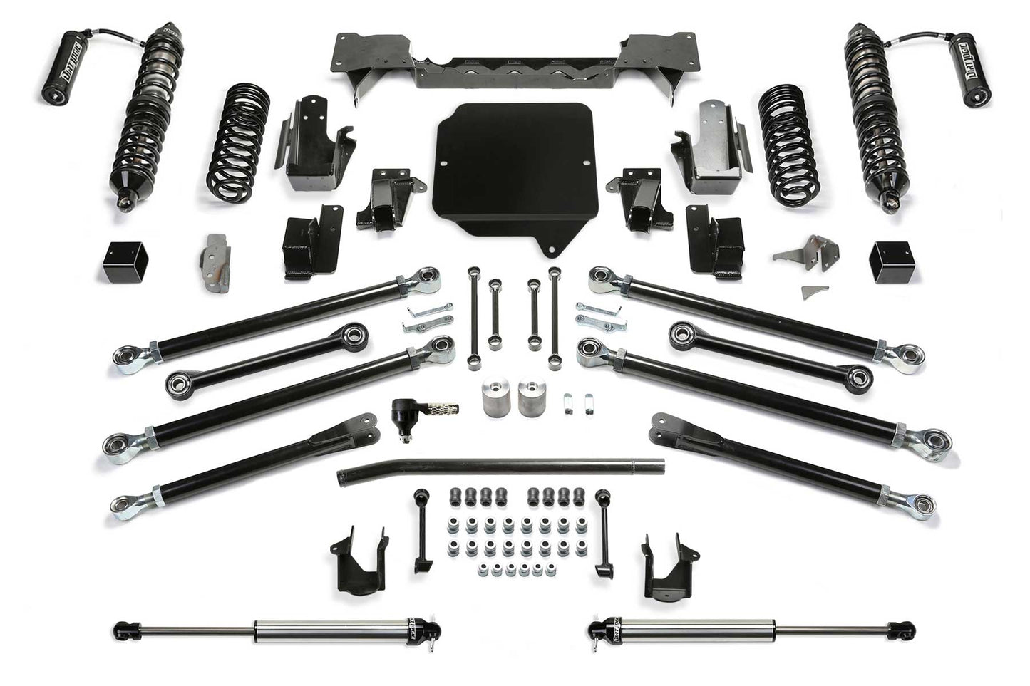 Fabtech 3in Crawler Long Arm Suspension System with Dirt Logic 2.5 Reservoir Coilovers and Dirt Logic 2.25 Rear Shocks for 2018-2020 Jeep Wrangler JL 4-Door 4WD (K4135DL)