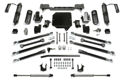 Fabtech 3in Crawler Long Arm Suspension System with Dirt Logic 2.5 Reservoir Coilovers and Dirt Logic 2.25 Rear Shocks for 2018-2020 Jeep Wrangler JL 4-Door 4WD (K4135DL)