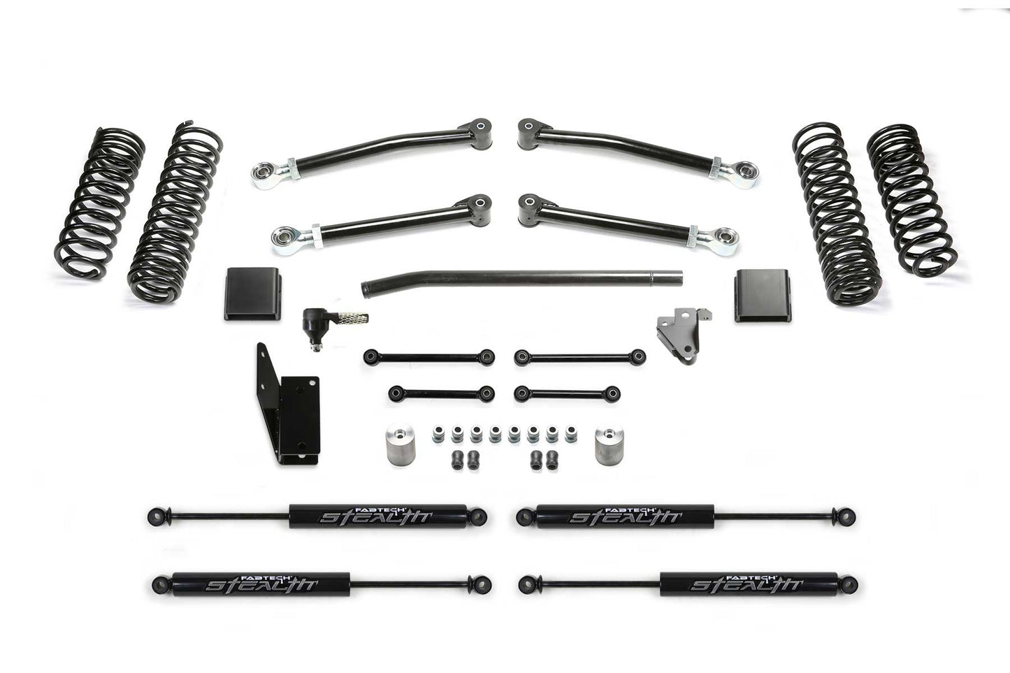 Fabtech 5in Trail Suspension System with Stealth Shocks for 2020-2021 Jeep Gladiator JT 4WD Diesel (K4197M)