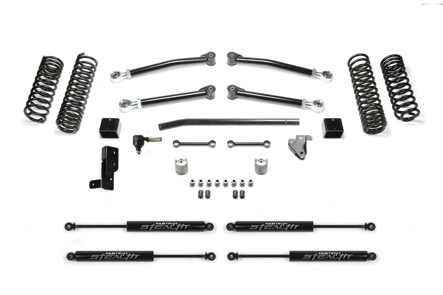 Fabtech 3in Trail Suspension System with Stealth Shocks for 2020-2022 Jeep Wrangler JL 4WD Diesel and 392 4-Door (K4207M)