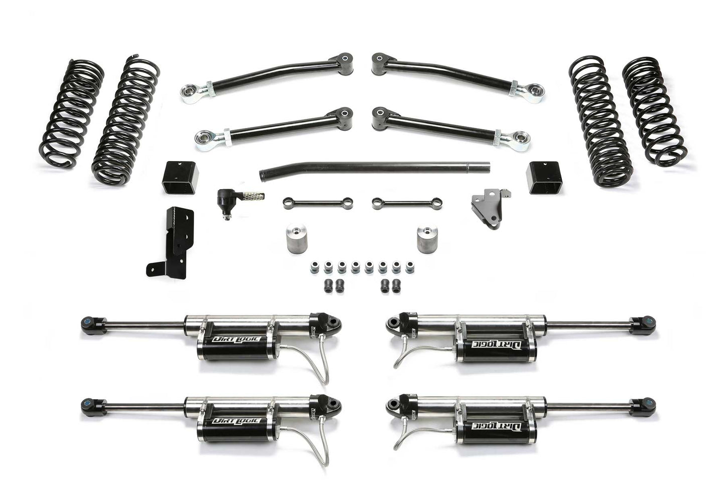 Fabtech 5in Trail Suspension System with Dirt Logic 2.25 Reservoir Shocks for 2020-2022 Jeep Wrangler JL 4WD Diesel and 392 4-Door (K4210DL)