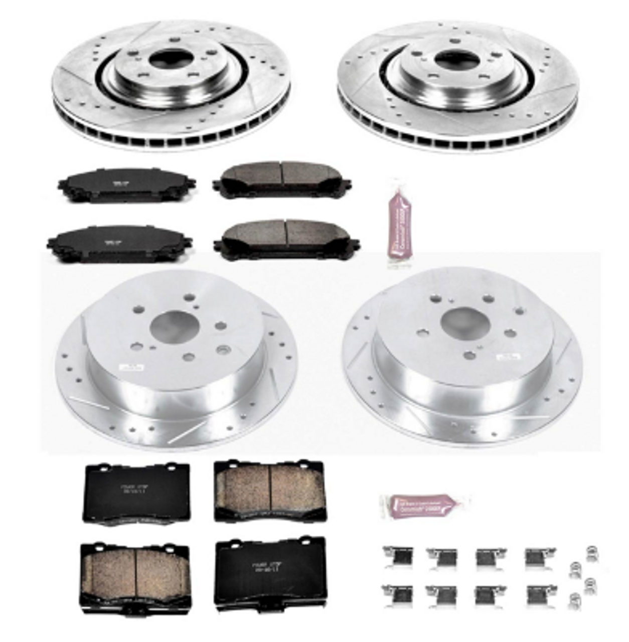 Power Stop 10-15 Lexus RX350 Front & Rear Z17 Evolution Geomet Coated Brake Kit