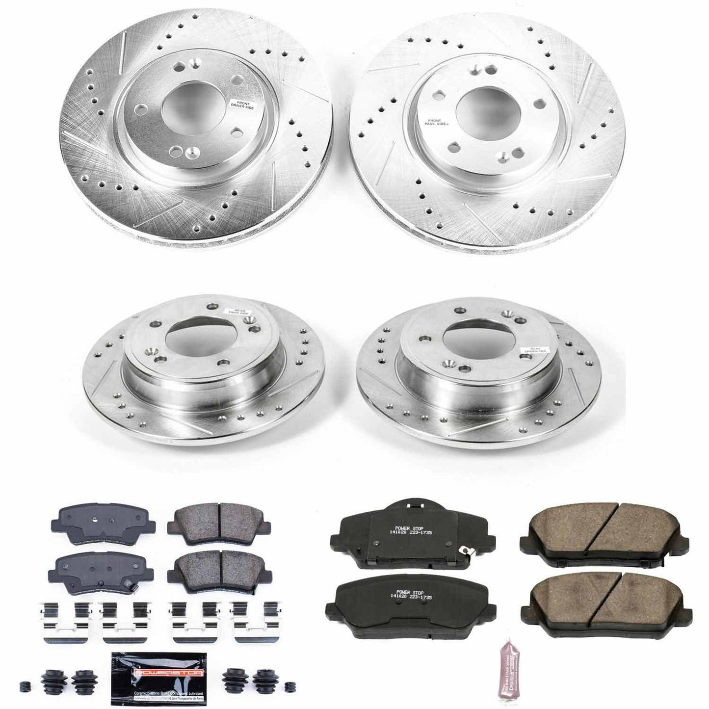 Power Stop 14-17 Kia Forte5 Front & Rear Z17 Evolution Geomet Coated Brake Kit