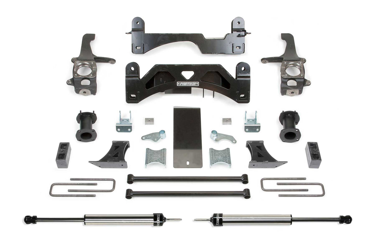 Fabtech 6in Basic Lift System with Coilover Spacers and Dirt Logic Rear Shocks for 2007-2015 Toyota Tundra 2WD/4WD (K7009DL)
