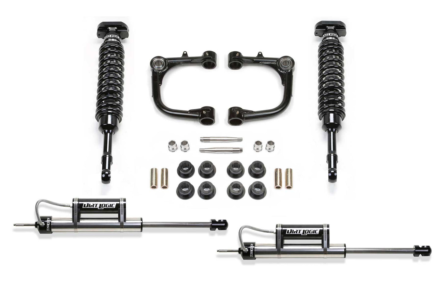 Fabtech 3in Uniball UCA Lift System with Dirt Logic 2.5 Coilovers and Dirt Logic Reservoir Rear Shocks for 2006-2009 Toyota FJ Cruiser 4WD (K7031DL)