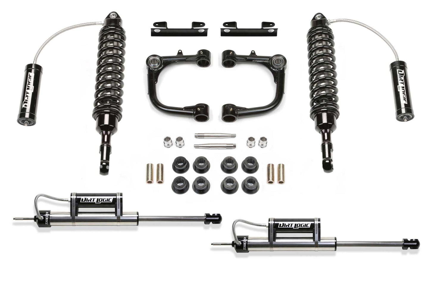 Fabtech 3in Uniball UCA Lift System with Dirt Logic 2.5 Reservoir Coilovers and Dirt Logic Reservoir Rear Shocks for 2010-2013 Toyota FJ Cruiser 4WD (K7037DL)