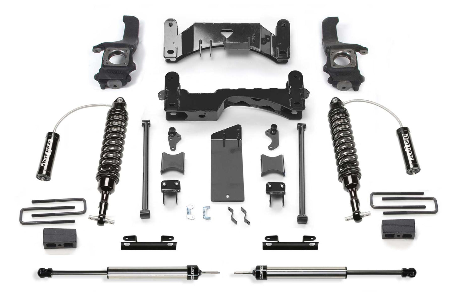 Fabtech 6in Performance Lift System with Dirt Logic 2.5 Reservoir Coilovers and Dirt Logic Rear Shocks for 2007-2015 Toyota Tundra 2WD/4WD (K7046DL)