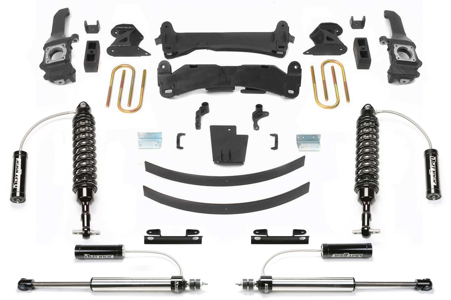 Fabtech 6in Performance Lift System with Dirt Logic 2.5 Reservoir Coilovers and Dirt Logic Rear Shocks for 2016-2021 Toyota Tacoma 2WD/4WD 6-Lug (K7049DL)
