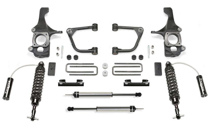 Fabtech 4in Uniball UCA Lift System with Dirt Logic 2.5 Reservoir Coilovers and Dirt Logic Rear Shocks for 2016-2021 Toyota Tundra 2WD/4WD (K7053DL)