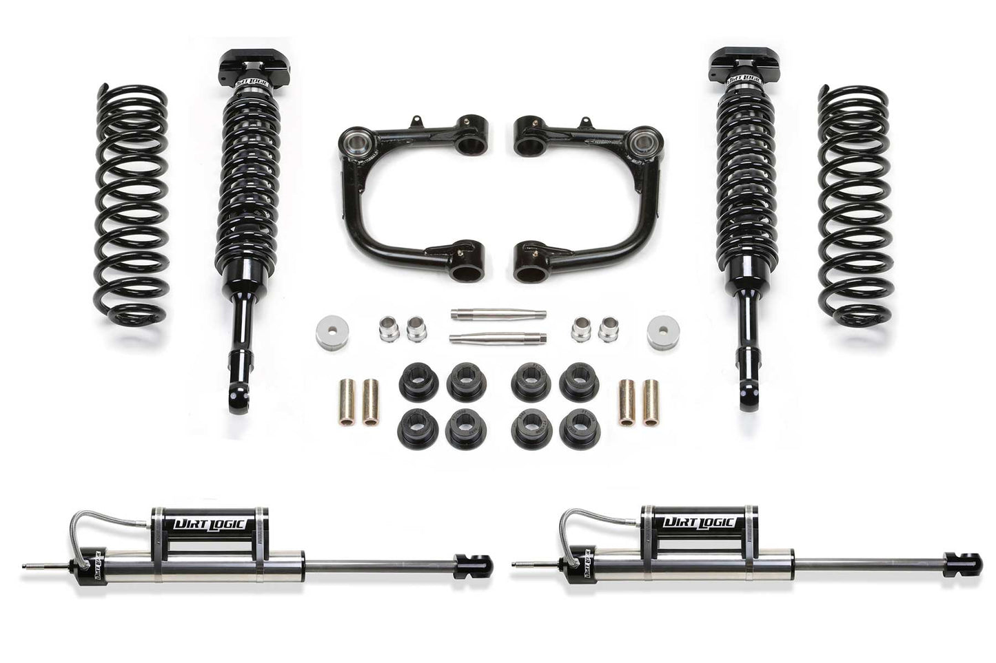 Fabtech 3in Uniball UCA Lift System with Dirt Logic 2.5 Coilovers and Dirt Logic Reservoir Rear Shocks for 2010-2021 Toyota 4Runner 4WD with KDSS (K7081DL)