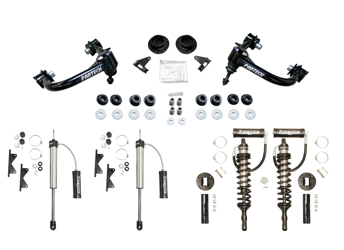 Fabtech 3in Ball Joint UCA Lift Kit with Dirt Logic 2.5 Reservoir Coilovers and Dirt Logic 2.25 Rear Shocks for 2024 Toyota Tacoma 4WD (K7106DL)