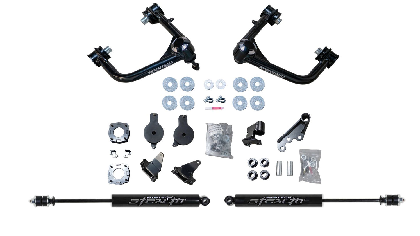 Fabtech 3" Sport Suspension System w/Ball Joint UCA, Stealth Shocks & Air Bag Spacer Kit – 2022–2026 Toyota Tundra 4WD (K7108M)