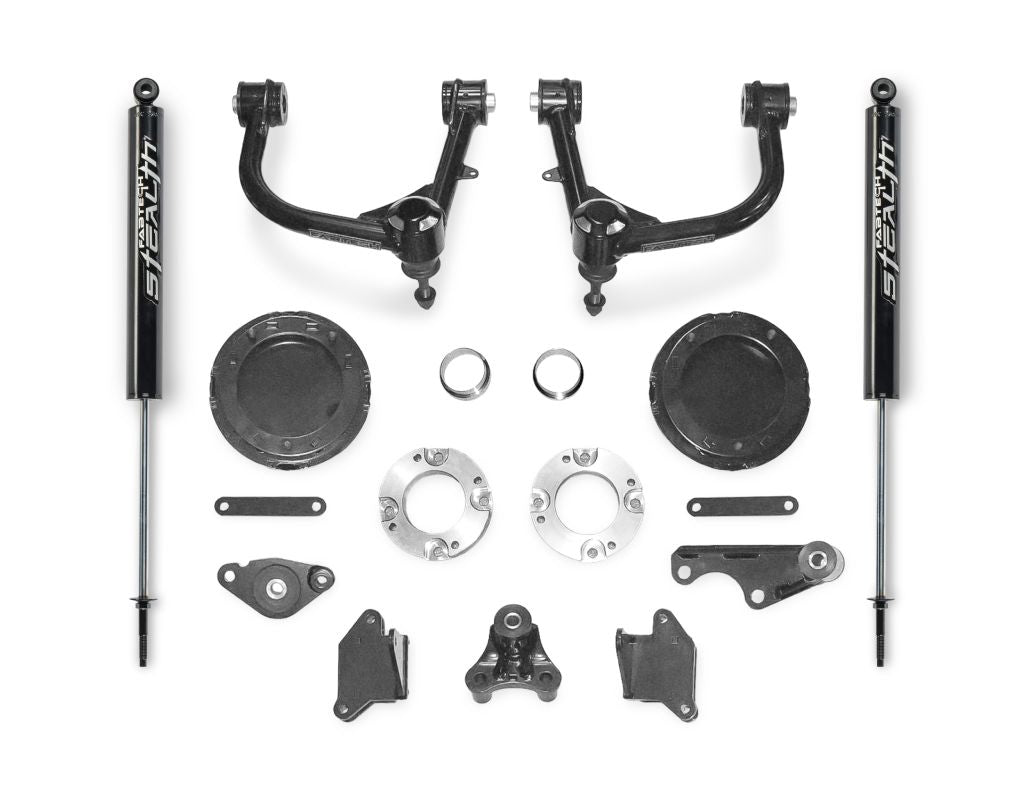 Fabtech 2.5" Sport Suspension System w/Ball Joint UCA, Front Shock Spacers & Rear Stealth Shocks – 2025–2026 Toyota 4Runner 4WD (K7113M)