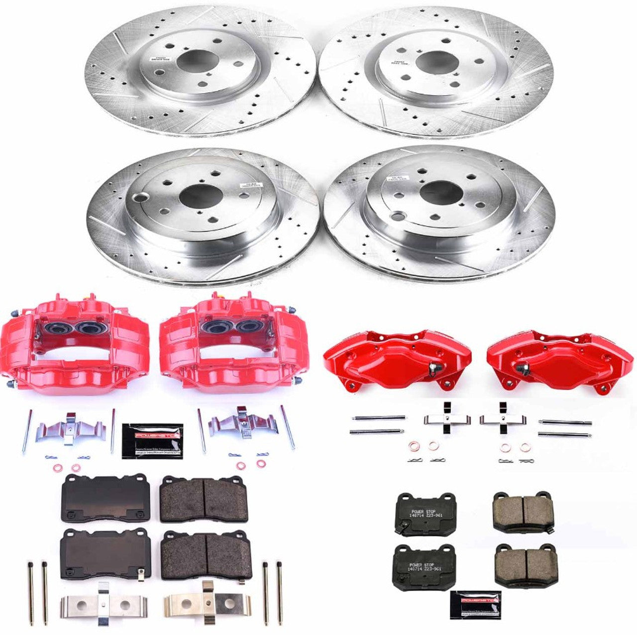 Power Stop 08-10 Subaru Impreza Front & Rear Z26 Street Warrior Brake Kit w/Calipers