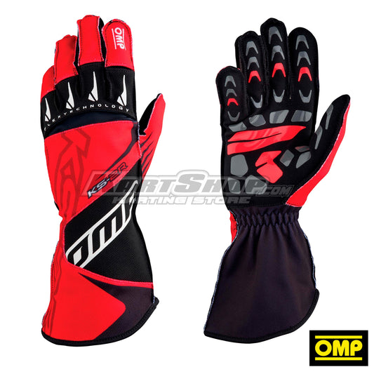 OMP KS-2R Go-Kart Racing Gloves - Black - US XL / EU 12 - Grip