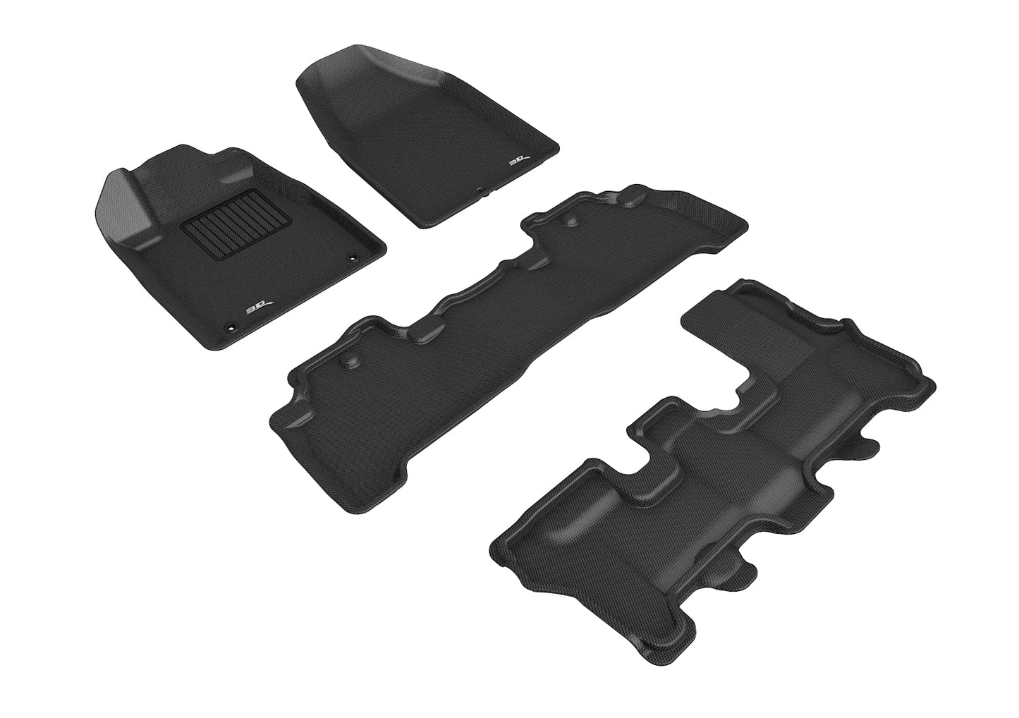 3D MAXpider L1AC00001509 2007-2013 Acura MDX Kagu 1st & 2nd & 3rd Row Floormats - Black