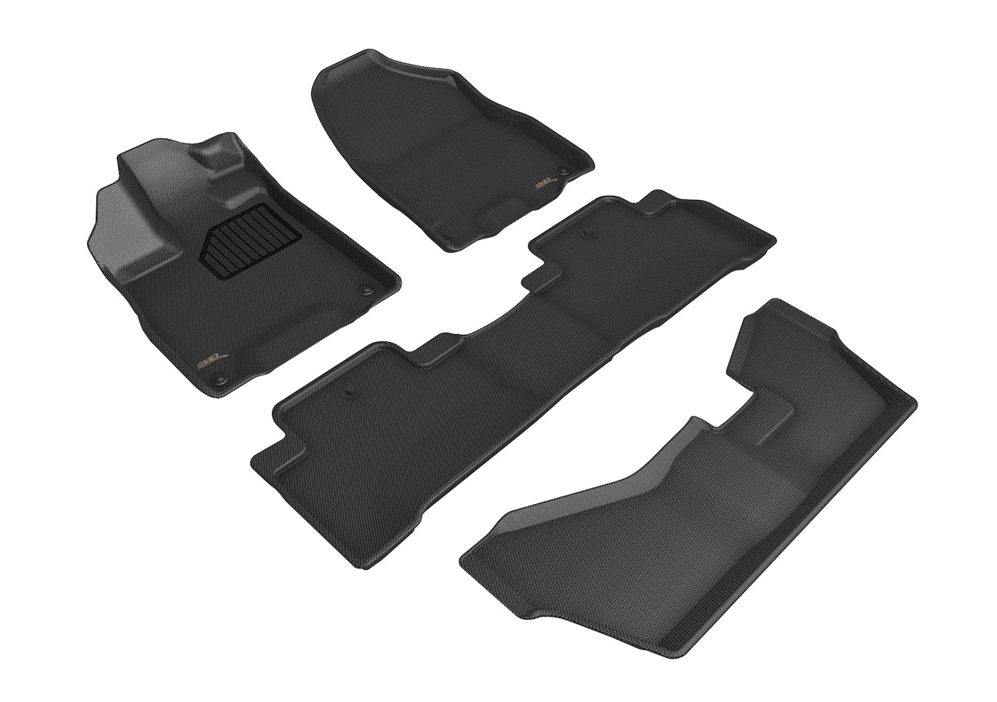 3D MAXpider L1AC00601509 2014-2020 Acura MDX Kagu 1st & 2nd & 3rd Row Floormats - Black