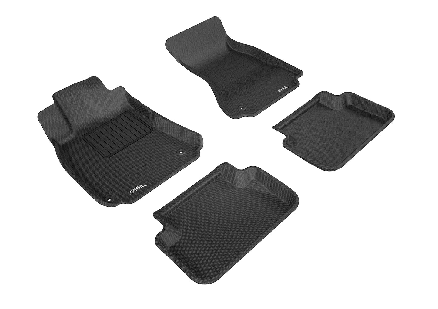 3D MAXpider L1AD02701509 2009-2016 Audi A4/S4/RS4 Kagu 1st & 2nd Row Floormats - Black