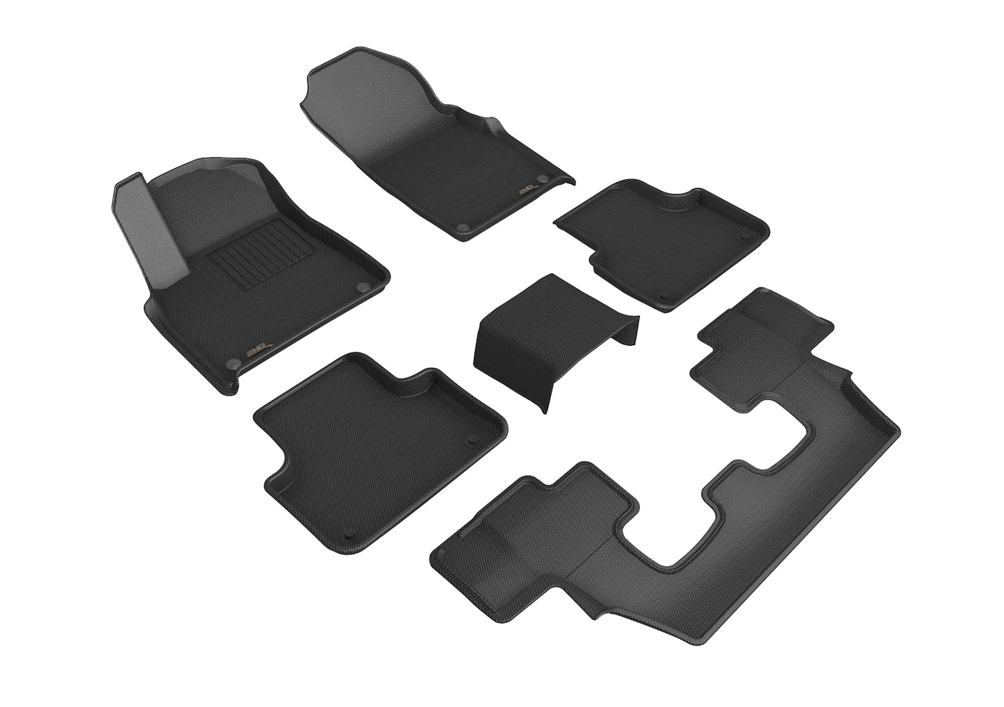 3D MAXpider L1AD04101509 2017-2019 Audi Q7 Kagu 1st & 2nd & 3rd Row Floormats - Black