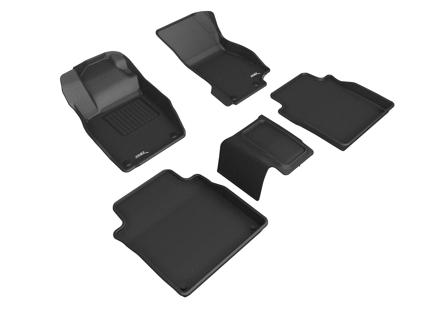 3D MAXpider L1AD05001509 2019-2020 Audi A8L Kagu 1st & 2nd Row Floormats - Black