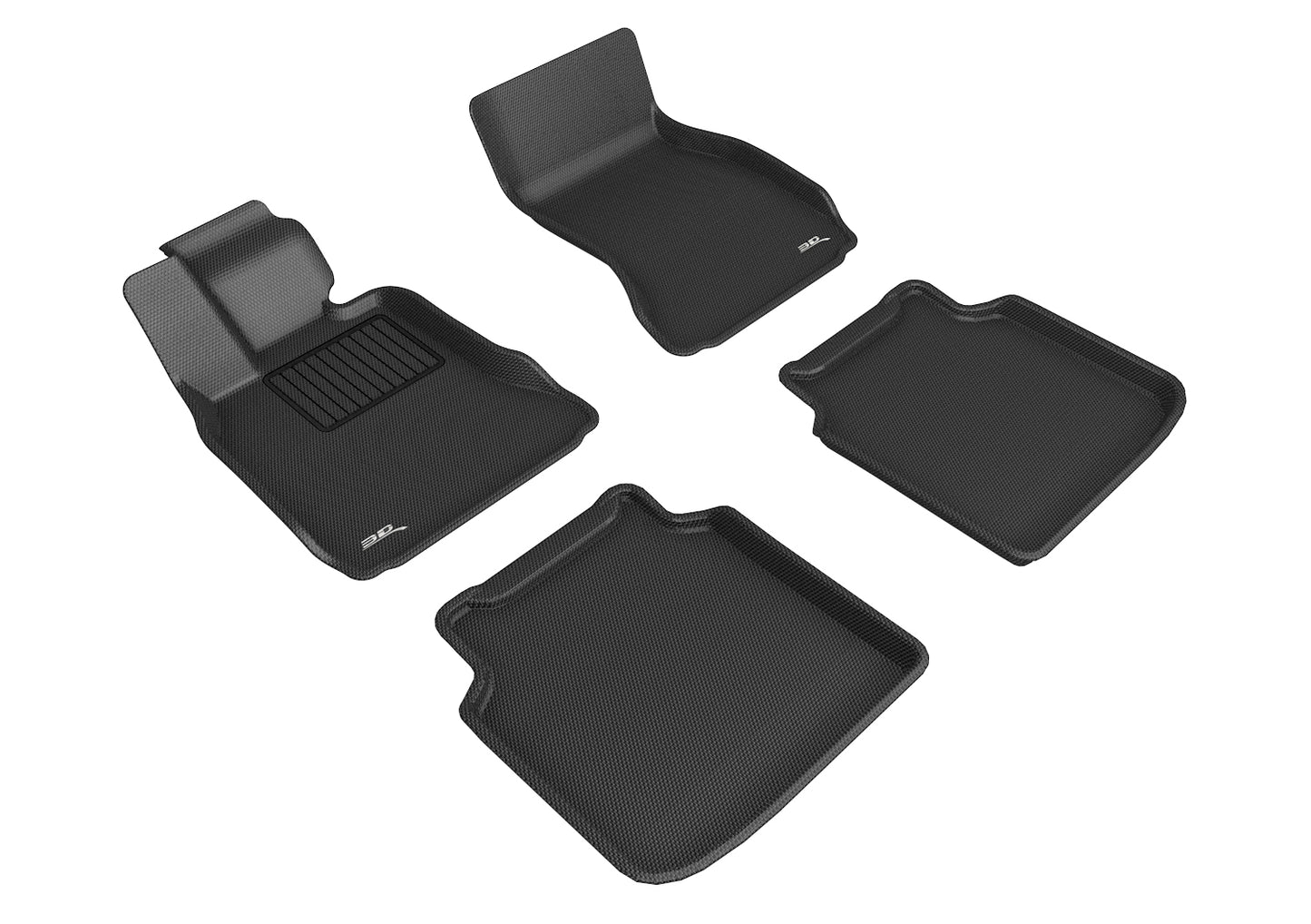 3D MAXpider L1BM05201509 2009-2012 BMW 7 Series LI F02/F04 Kagu 1st & 2nd Row Floormats - Black