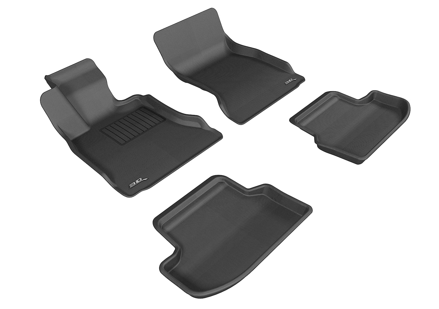 3D MAXpider L1BM05801509 2015-2020 BMW 5 Series F10 Kagu 1st & 2nd Row Floormats - Black