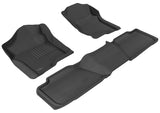 3D MAXpider L1CH04901509 2007-2014 Chevrolet Tahoe Kagu 1st & 2nd Row Floormats - Black