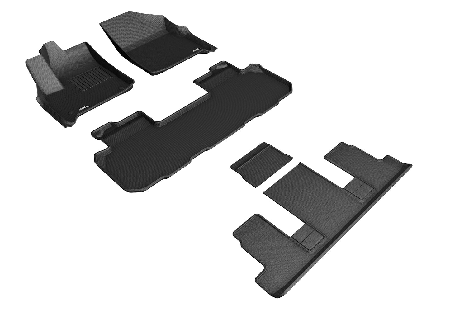 3D MAXpider L1CH08601509 2018-2020 Chevrolet Traverse Kagu 1st & 2nd & 3rd Row Floormats - Black